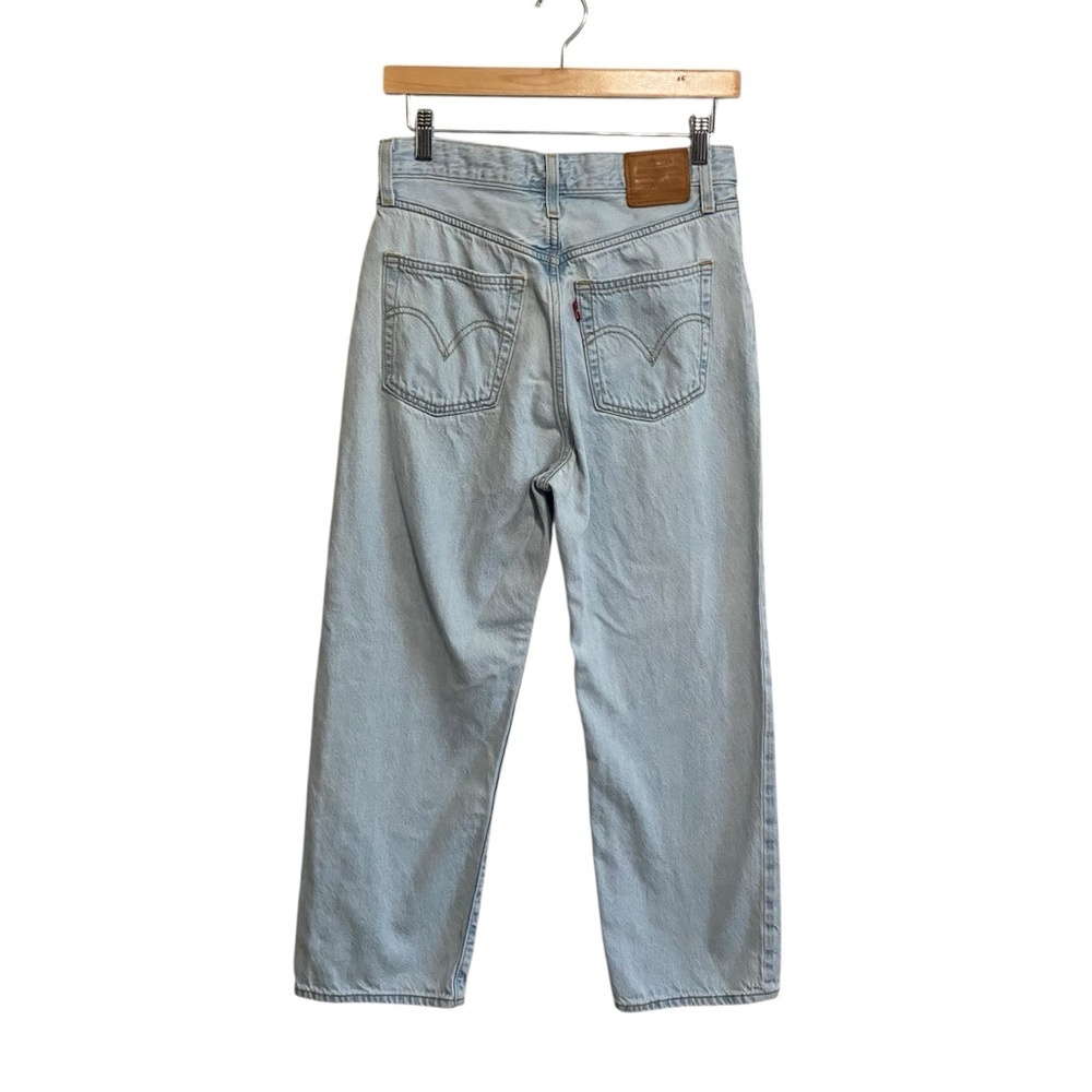 Levi's Premium Light Wash Ribcage Straight Button Fly High Rise Jeans Size 28 - Picture 3 of 5